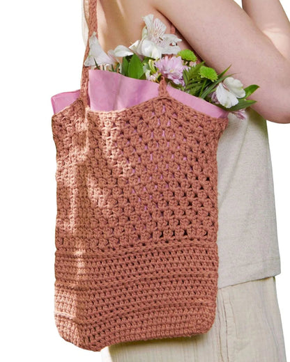 Ridged Crochet Tote Bag – Easy, Textured & Seriously Useful - Bigbac